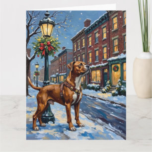 Tarjeta American Staffordshire Terrier Ciudad de Navidad