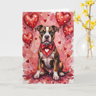 Tarjeta American Staffordshire Terrier Valentine Perro