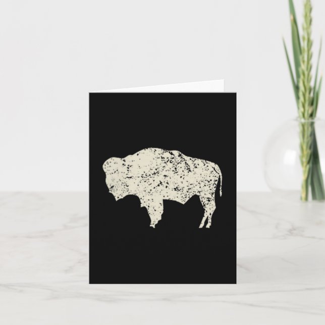 Tarjeta American Vintage Buffalo Men Women Silhouette Love (Anverso)