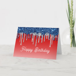 Tarjeta Americana Glitter Drip Birthday