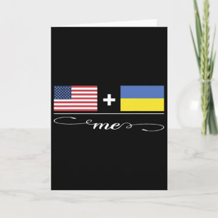 Tarjeta Americano + Ucraniano = Me Banderas De EEUU Y Ucra