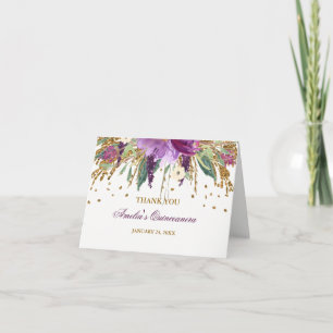 Tarjeta Amethyst chispeante de Quinceanera del