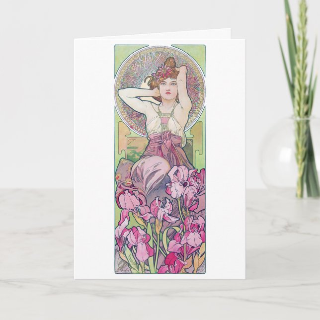 Tarjeta Amethyst (Cuatro Joyas), Alphonse Mucha (Anverso)