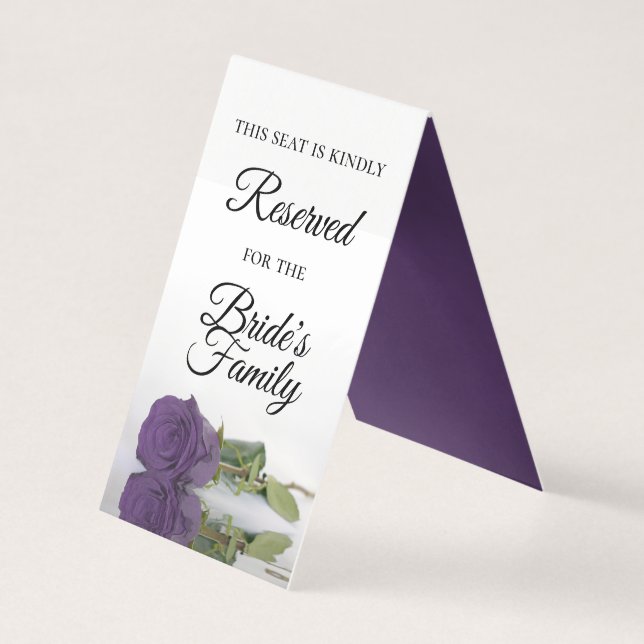 Tarjeta Amethyst Purple Rosa Reservado Boda Place Card (Anverso)