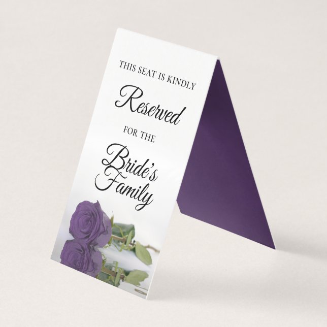 Tarjeta Amethyst Purple Rosa Reservado Boda Place Card (Anverso)