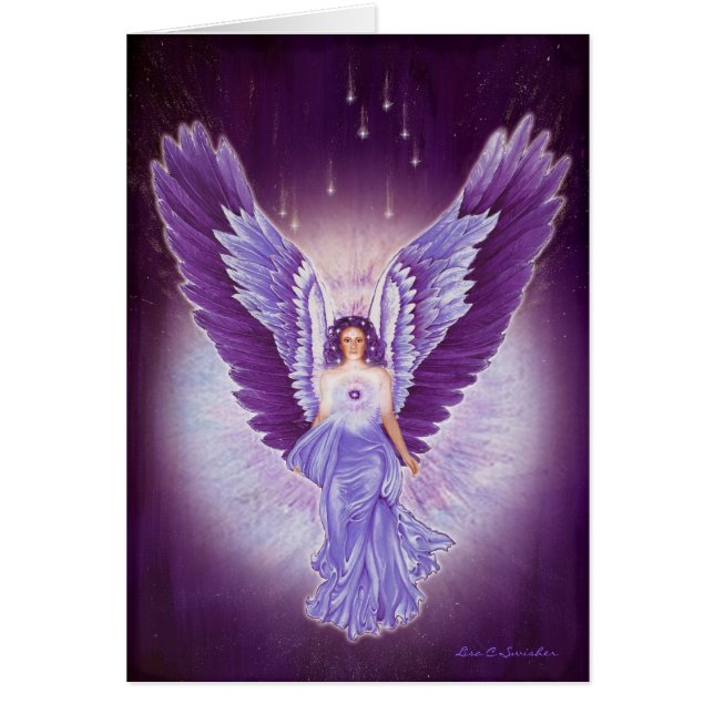 Tarjeta Amethyst violeta gloriosa del ángel (Frente)