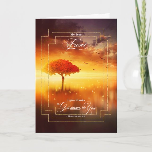 Tarjeta Amigo Christian Thessalonians Gracias (Anverso)