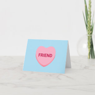 Tarjeta Amigo corazón de conversación rosa azul Día de San