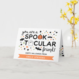 Tarjeta Amigo cutáneo Spooktacular Feliz Halloween
