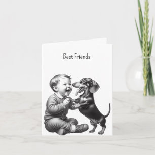 Tarjeta Amigo Dachshund Vintage