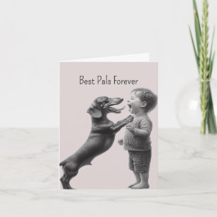 Tarjeta Amigo Dachshund Vintage