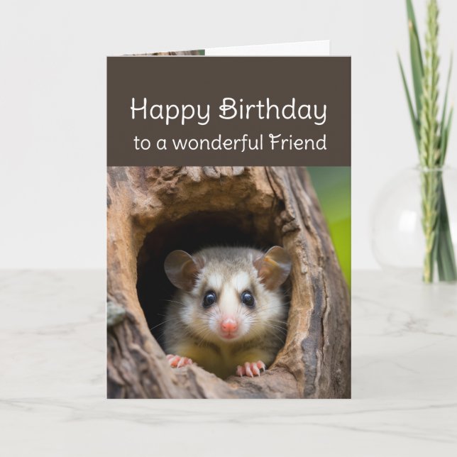 Tarjeta Amigo de cumpleaños, cute de diversión sobre ti (Anverso)