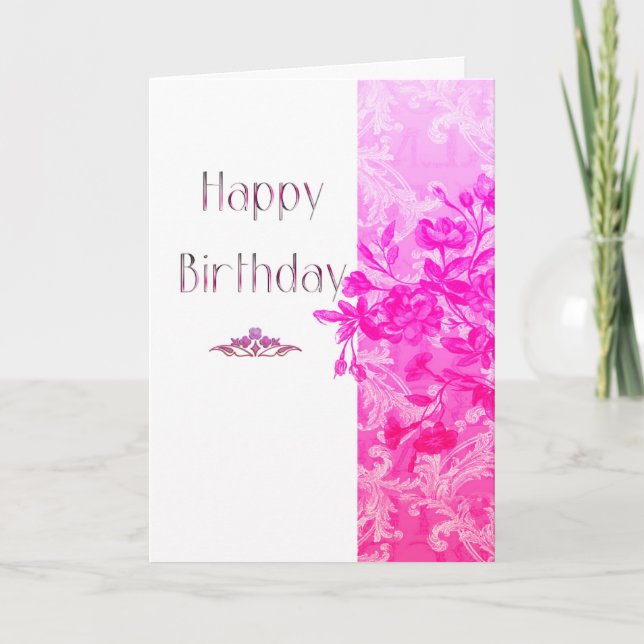 Tarjeta Amigo de cumpleaños (rosa) (Anverso)