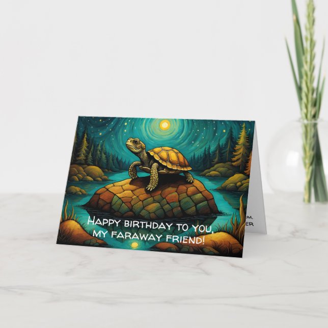 Tarjeta Amigo de larga distancia de la tortuga solitaria C (Anverso)