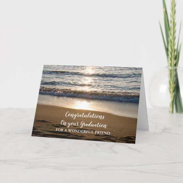 Tarjeta Amigo de las olas de playa felicitaciones Graduaci (Anverso)