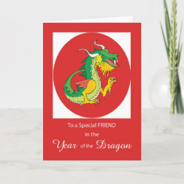 Tarjeta Amigo del dragón en rojo Año Nuevo chino