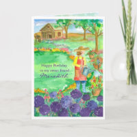 Amigo del feliz cumpleaños de los alliums de la