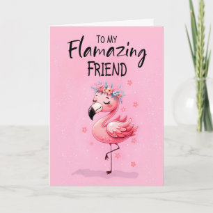 Tarjeta Amigo diciendo hola con Flamingo Fabulous y Fun
