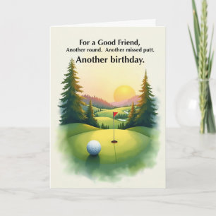 Tarjeta Amigo Divertido Cumpleaños de Golf Putt Fallido Hu