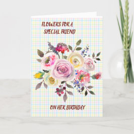 Tarjeta Amigo especial Acuarela Floral Amas de cumpleaños