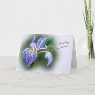 Tarjeta Amigo especial Cumpleaños Bandera Azul Iris Wildfl