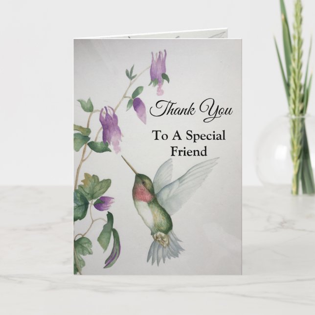 Tarjeta Amigo Especial Gracias Hummingbird Garden (Anverso)