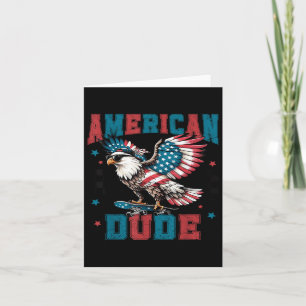 Tarjeta Amigo Estadounidense Retro Águila Calva 4 De Julio