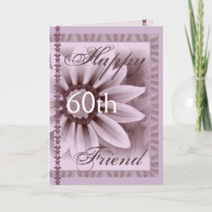 Tarjeta AMIGO - Feliz cumpleaños número 60 - Flor LAVENDER