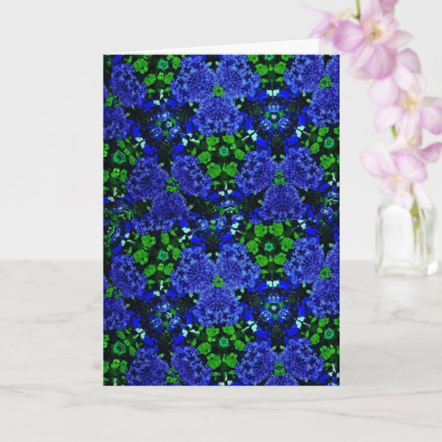 Tarjeta Amigo Floral Azul y Verde Kaleidoscopio Cumpleaños (Orquídea)