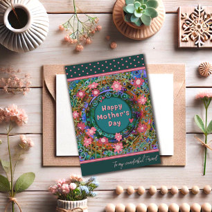 Tarjeta Amigo Floral Hearts Bonito único Día de la Madre