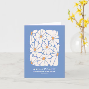 Tarjeta Amigo Gracias Daisy Blue Scripting Bible Verse