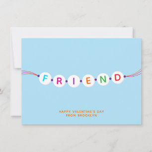 Tarjeta Amigo lindo brazalete de amistad azul San Valentín