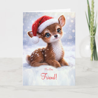 Tarjeta Amigo Navidad Felices Fiestas Ciervo Lindo
