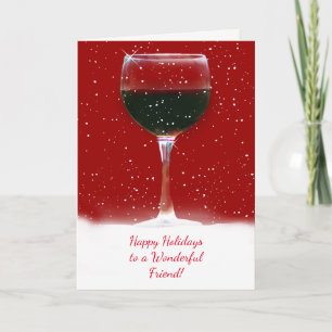 Tarjeta Amigo Navidades Holiday Funny Wine