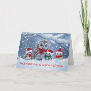 Tarjeta Amigo o amigos Navidad Fiesta Búho Lindo