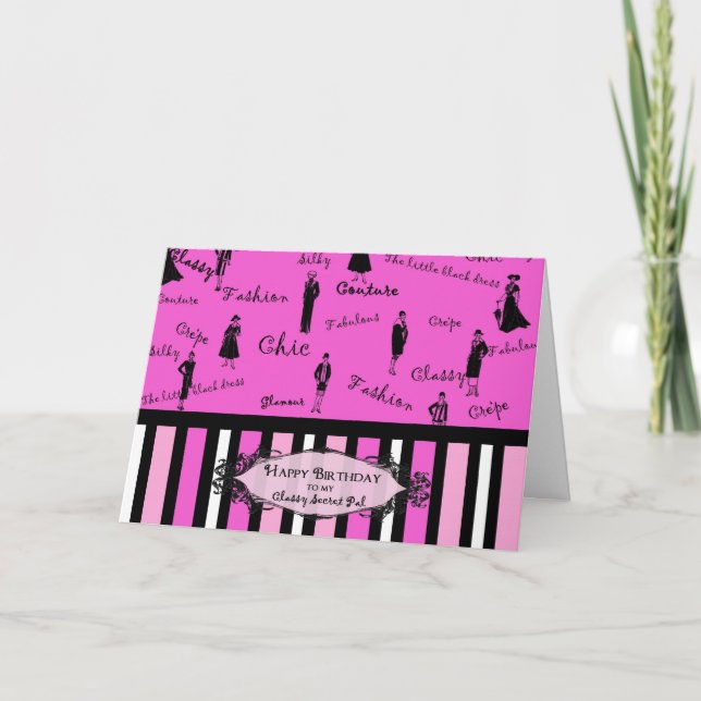 Tarjeta Amigo Secreto de Cumpleaños - Señora Clásica (Anverso)