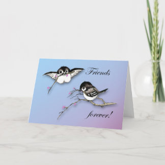 Tarjeta Amigos Cute Chickadees Card para siempre
