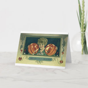 Tarjeta Amigos de Halloween - Calabazas