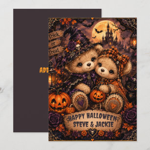 Tarjeta Amigos de la Calabaza Bajo la Luna