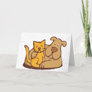 Tarjeta Amigos de la eternidad   Gato y perro juntos