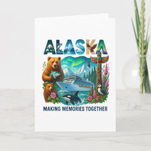 Tarjeta Amigos de la familia y grupo de Alaska C
