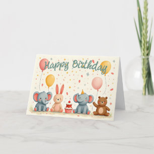 Tarjeta Amigos de los animales en la magia Fiesta