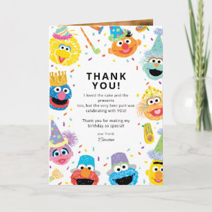 Tarjeta Amigos de Sesame Street Confeti Cumpleaños Agradec