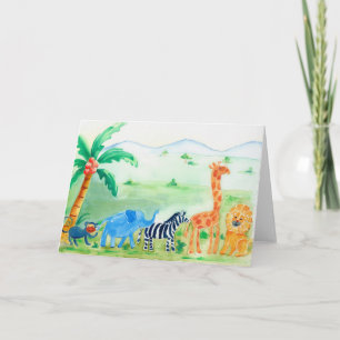 Tarjeta Amigos del animal salvaje del safari