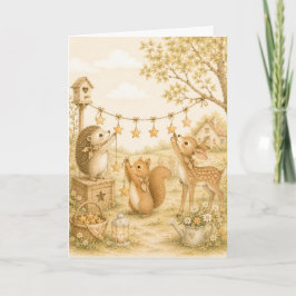 Tarjeta Amigos del Campo Acogedor Saludos