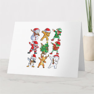 Tarjeta Amigos duendes de Santa haciendo Dabbing Navidad c