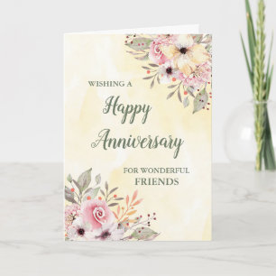 Tarjeta Amigos Florales de Primavera Aniversario de Boda