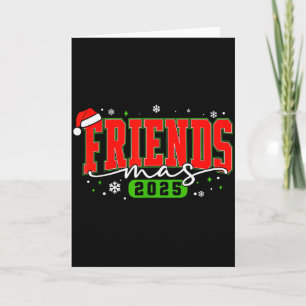 Tarjeta Amigos Navidad 2025 Amigos Gorro de Santa Feliz Na
