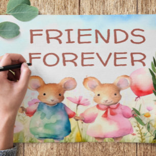 TARJETA AMIGOS PARA SIEMPRE MOUSE PAUPLE VALENTINE