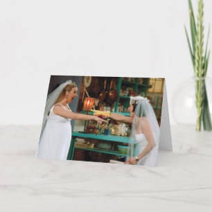 Tarjeta AMIGOS™   Phoebe y Monica con colchones Bodas